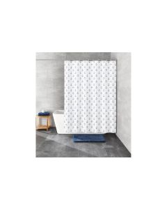 Kleine Wolke Duschvorhang Anchor 180 x 200 cm, Dunkelblau/Weiss