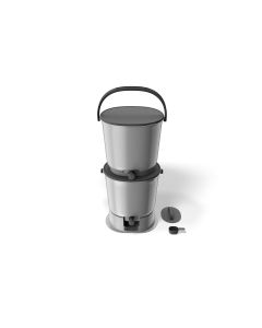 Bokashi Komposter Essential, Grau, 2er-Set inkl. Erde