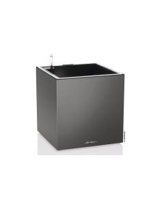 Lechuza Blumentopf Canto Premium 40 Low LED, Anthrazit, Hochglanz
