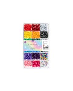 Glorex Perlen-Set Kunststoff, ca. 2400 Stk, Mehrfarbig