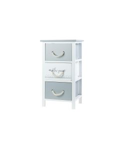 Dameco Kommode 34 x 61 cm, Grau/Weiss