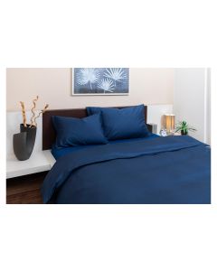 COCON Duvetbezug Satin 200 x 210 cm, Marineblau