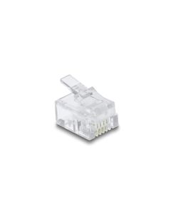 Delock Stecker RJ11 100 Stück, Transparent
