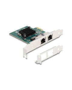 Delock Netzwerkkarte 2x RJ45 Gigabit, PCI-Express x1