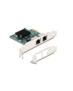 Delock Netzwerkkarte 2x RJ45 Gigabit, PCI-Express x1