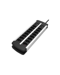 Schönenberger Steckdosenleiste ALU 16x T13, 2x Schalter
