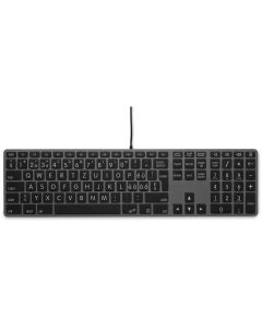 LMP Tastatur USB Grosse Beschriftung WinOS Grau