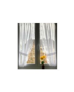 Hubatka Tagvorhang Vitrage Spitzen-Vitragen 95 cm x 130 cm, Weiss