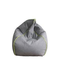 Hubatka Sitzsack in Leinenoptik 60 x 100 cm, Grau/Grün