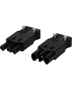 Max Hauri Set Stecker und Kupplung AC 166 flach, 3-polig
