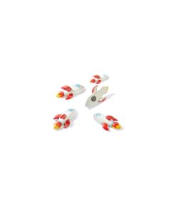 Trendform Haftmagnet Rakete 5er Set, Rot/Weiss