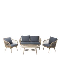 COCON Loungeset Bissone, Beige/Grau, 4 Sitzplätze