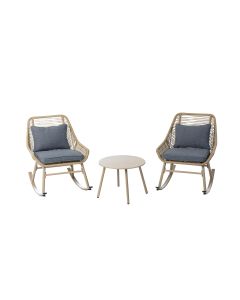 COCON Loungeset Minusio, Beige/Grau, 2 Sitzplätze