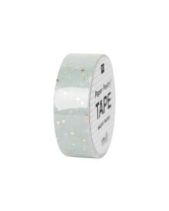 Rico Design Washi Tape Punkte 1.5 cm x 10 m, Gold/Mint