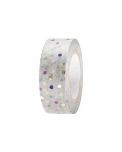 Rico Design Washi Tape Punkte 1.5 cm x 10 m, Blau Mix