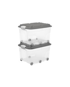 Rotho Aufbewahrungsbox 2 Stück, Anthrazit/Transparent