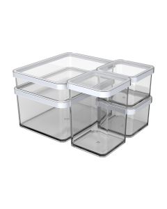 Rotho Vorratsdose Loft 5 Stück, 5.25 l, Transparent/Weiss