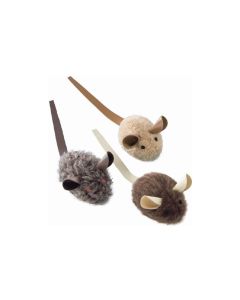 Nobby Katzen-Spielzeug Plüschmaus mit Lederschwanz, 3 Stück
