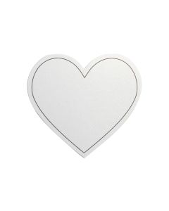 Creativ Company Tischkarte Herz 7.5 x 6.9 cm, 10 Stück, Weiss