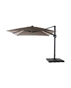 COCON Sonnenschirm mit LED, 300 x 300 cm, hängend, Taupe