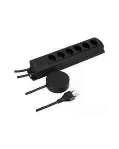 Max Hauri Steckdosenleiste Prime Line 6x T13 mit ext. Schalter Schwarz