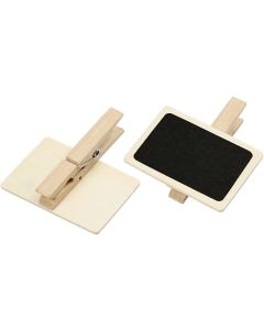 Creativ Company Minikreidetafel mit Klammern 6.8 x 4.7 cm, 100 Stück