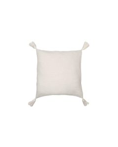 Jean & Len Kissenbezug mit Quasten 45 cm x  45 cm, Beige
