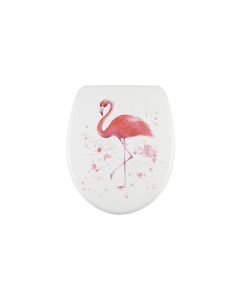 diaqua® Toilettensitz Flamingo mit Absenkautomatik, Weiss/Rosa