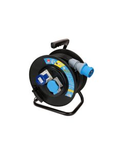 Max Hauri Kabelrolle 30 m, 1x T23, 1x CEE16/3, 1x Schuko, Schwarz