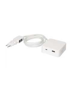 maxTex Steckdosenleiste Cube 3x T13, USB A/C, Weiss/Weiss