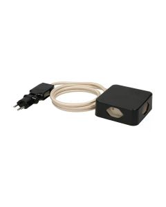 maxTex Steckdosenleiste Cube 4x T13, Schwarz/Sand