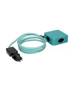 maxTex Steckdosenleiste Cube 4x T13, Türkis/Schwarz