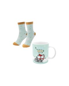 Sheepworld Fanartikel Tasse-Socken-Set Dich Grösse 36 - 40