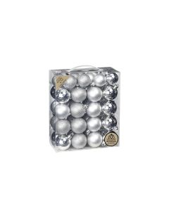INGES CHRISTMAS DECOR Weihnachtskugel Silber-Mix 44 Stück