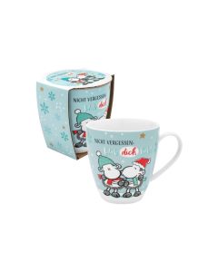 Sheepworld Kaffeetasse Hab dich lieb 450 ml, 1 Stück, Hellblau