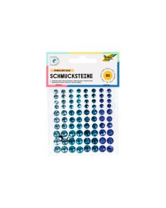 Folia Schmucksteine Sparkling Blue selbstklebend 80 Stück