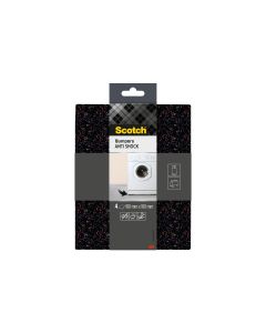 3M Elastikpuffer 100 mm x 100 mm, Schwarz, 4er Pack