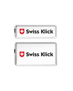 Swiss Klick Kennzeichenhalterset Hochformat Chrom Glanz