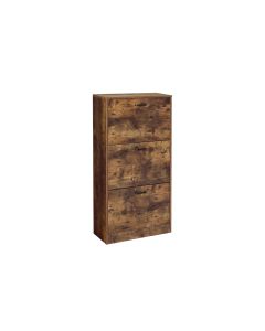 VASAGLE Schuhschrank mit 3 Klappen 60 x 120 cm, Braun