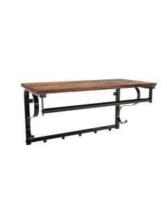 VASAGLE Wandgarderobe Industrial Look 60 x 31.7 cm, Braun/Schwarz