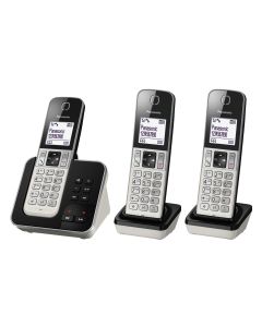 Panasonic Schnurlostelefon KX-TGD323SLW Trio Schwarz/Silber