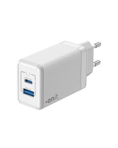 onit USB-Wandladegerät Dual QC4+ 65 W GaN Weiss