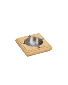relaxdays Aschenbecher Bambus Nature/Silber