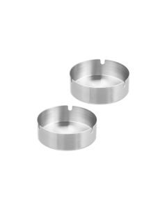 relaxdays Aschenbecher 2er Set Silber