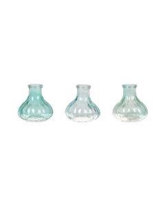 CHALET Vasen-Set Stripes 3 Stück, 7 cm, Blau