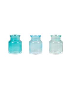 CHALET Vasen-Set S 3 Stück, 7.5 cm, Blau