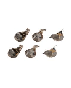 CHALET Aufhänger Federvögel 6 Stück, 24 cm, Mehrfarbig