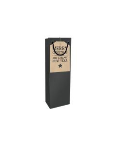 Braun + Company Flaschentasche Uni Postkarten 12 x 36 x 10 cm, Schwarz