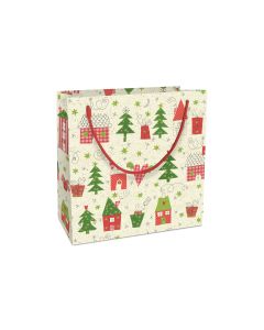 Braun + Company Geschenktasche Bullerbü 20 x 21 x 8 cm, Rot/Grün