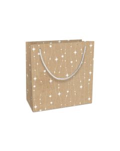 Braun + Company Geschenktasche Glitzerkette 20 x 21 x 8 cm, Braun/Weiss